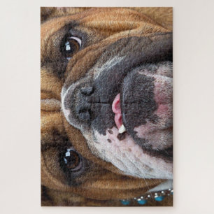 English Bulldog Throw Pillow Jigsaw Puzzle