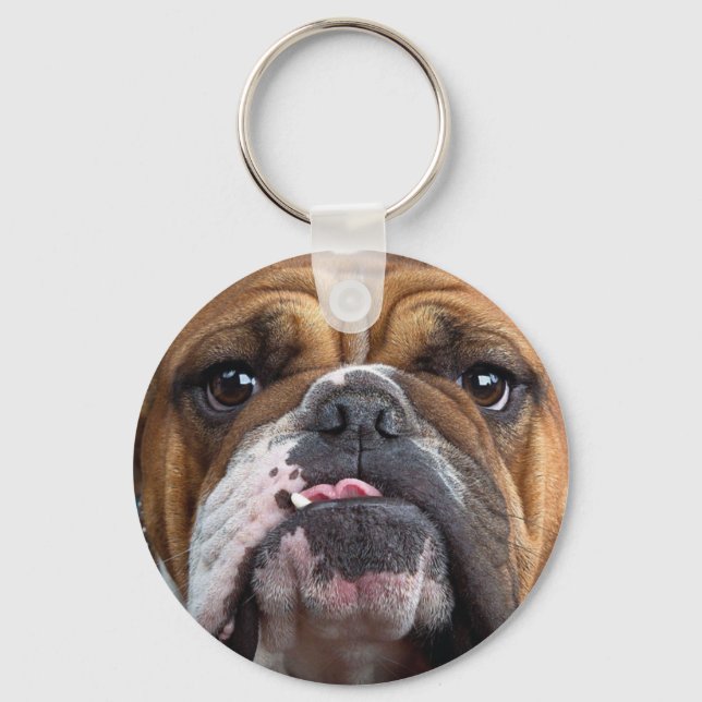 English Bulldog  Throw Pillow Keychain (Front)
