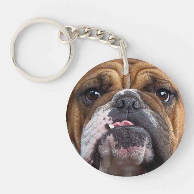 English Bulldog  Throw Pillow Keychain (Front)