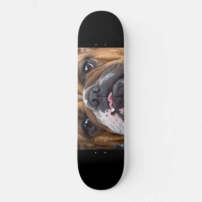 English Bulldog  Throw Pillow Skateboard (Front)