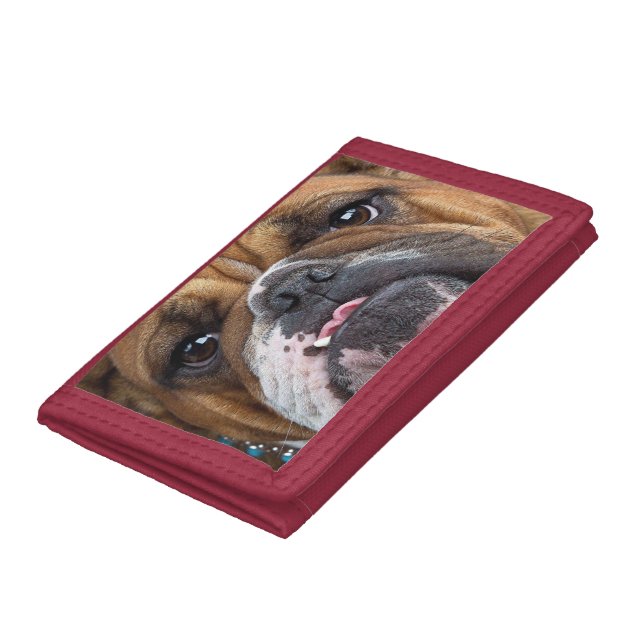 English Bulldog  Throw Pillow Trifold Wallet (Bottom)