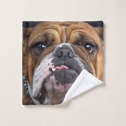 English Bulldog  Throw Pillow Wash Cloth