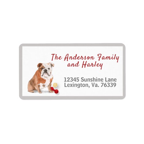 English Bulldog Toys Home Return Address   Label