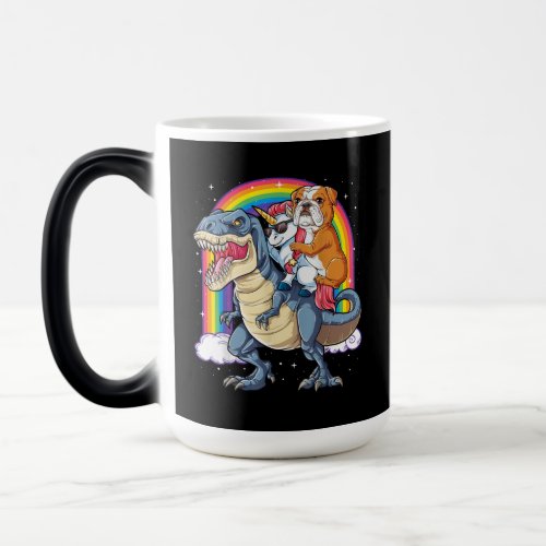 English Bulldog Unicorn Dinosaur T rex Girls Magic Mug