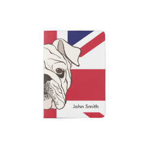 English Bulldog & Union Jack Passport Holder