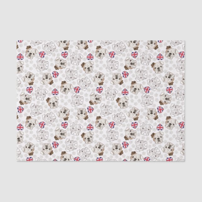 English Bulldog & Union Jack Tissue Paper (Front)