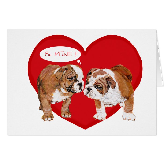 English Bulldog Valentine Greeting Cards