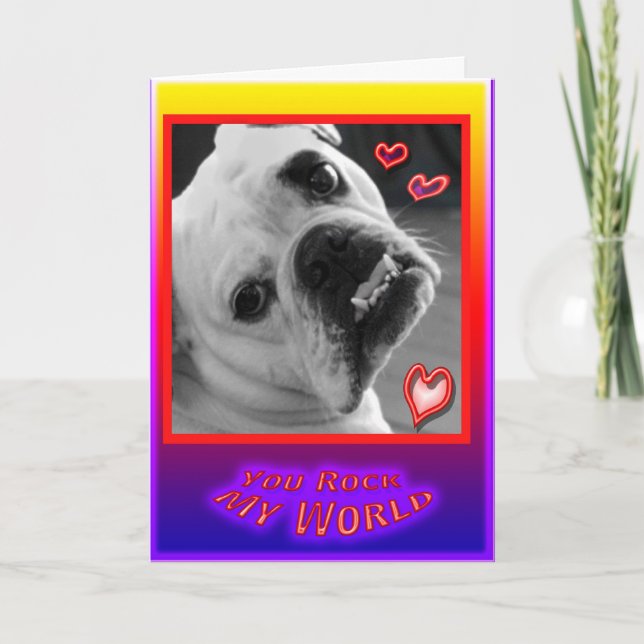 English Bulldog Valentines Day Card (Front)