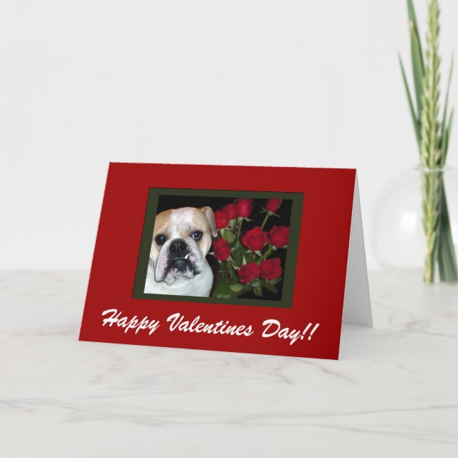 English Bulldog Valentine's Day Card (Front)