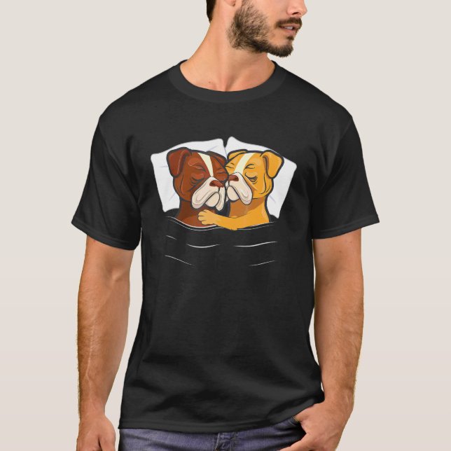 English Bulldog Valentines Day Couples English Bul T-Shirt (Front)