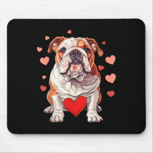 English Bulldog Valentines Day Heart Pet Dog Anima Mouse Pad