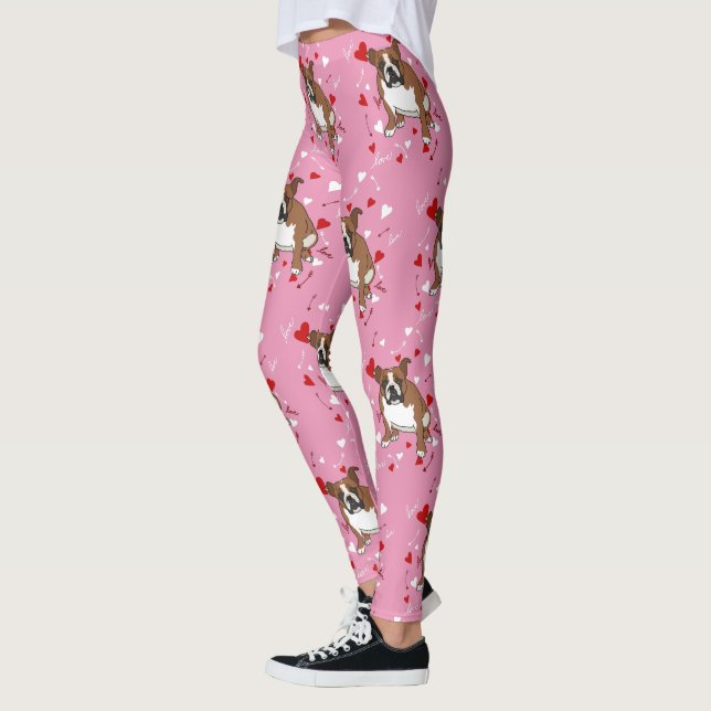 English Bulldog Valentines Day Leggings (Left)