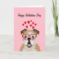 English Bulldog Valentines Love Card