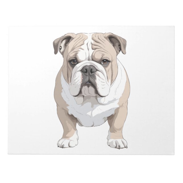 English Bulldog Vector Art with Vibrant Colors Notepad (Front)