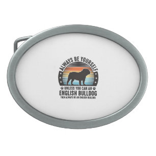 English Bulldog Vintage Sunset Dog Lover Shirt Des Belt Buckle