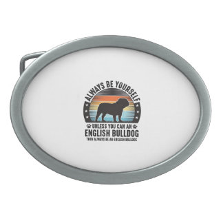 English Bulldog Vintage Sunset Dog Lover Shirt Des Belt Buckle
