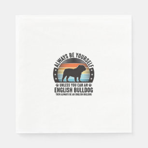 English Bulldog Vintage Sunset Dog Lover Shirt Des Napkins