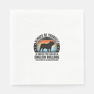 English Bulldog Vintage Sunset Dog Lover Shirt Des Napkins