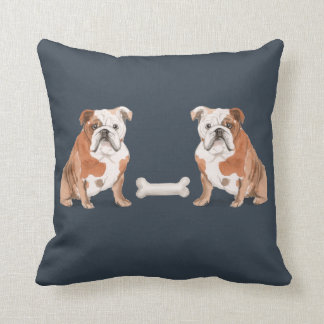 English Bulldog Vs English Bulldog Throw Pillow