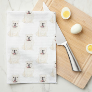 English Bulldog (White) Kitchen Towel