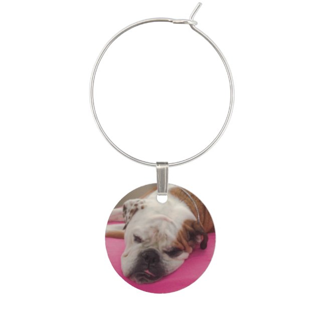 English Bulldog Wine Charm (Front)