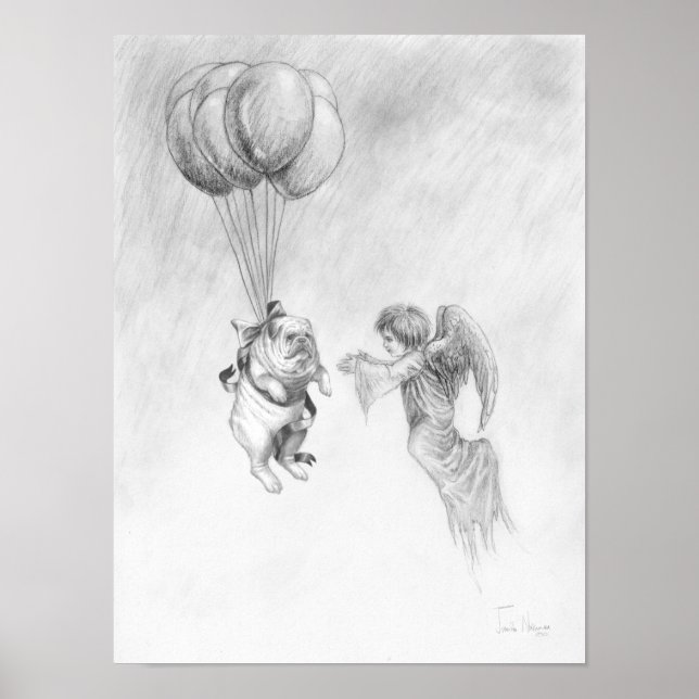 English Bulldog With Angel Poster (Front)