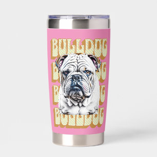 English Bulldog with Retro Font Insulated Tumbler