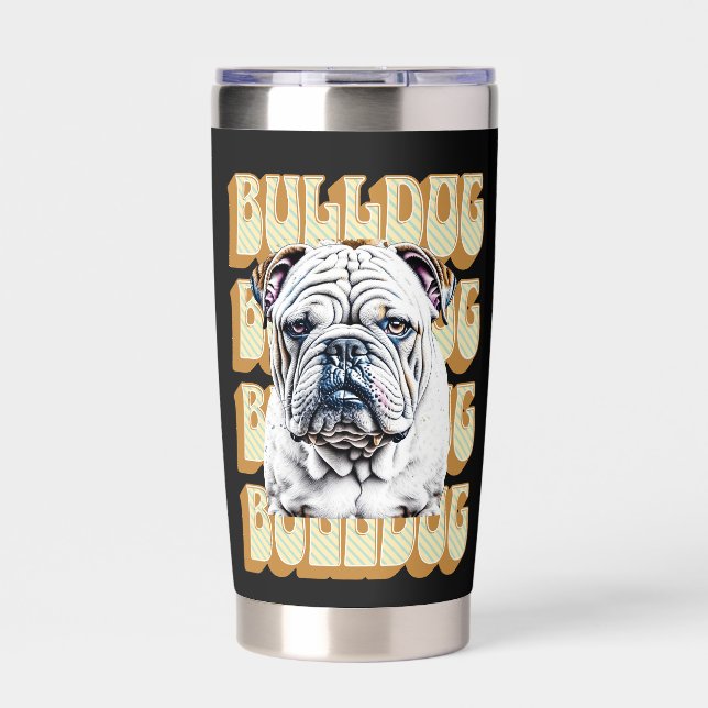 English Bulldog with Retro Font Insulated Tumbler (Front)