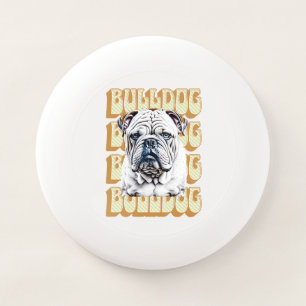 English Bulldog with Retro Font Wham-O Frisbee
