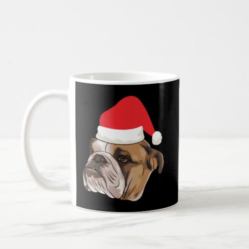 English Bulldog With Santa Claus Hat Dog Lover Chr Coffee Mug