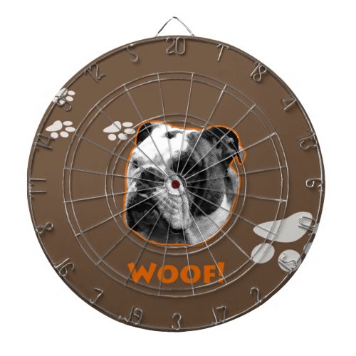 English Bulldog Woof Dartboard With Darts