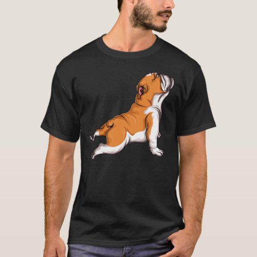 English Bulldog Yoga Dog Lover Namaste Funny Women T_Shirt