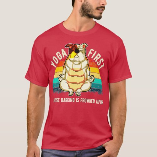 English Bulldog Yoga Idea T_Shirt