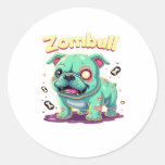 English Bulldog Zombie Dog Halloween Essential T-S Classic Round Sticker