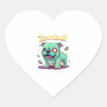 English Bulldog Zombie Dog Halloween Essential T-S Heart Sticker