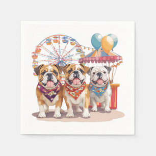 English Bulldogs At A Carnival Napkins
