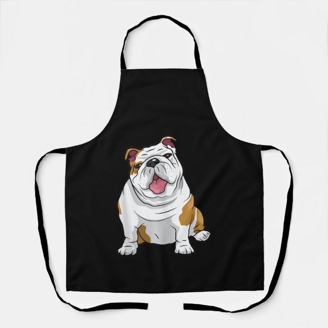 English Bulldogs Awesome Funny Bulldog Pups Dogs Apron (Front)