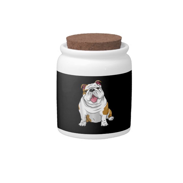English Bulldogs Awesome Funny Bulldog Pups Dogs Candy Jar (Front)