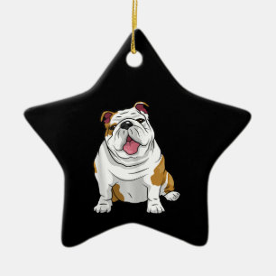 English Bulldogs Awesome Funny Bulldog Pups Dogs Ceramic Ornament