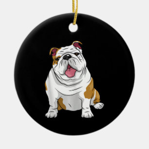 English Bulldogs Awesome Funny Bulldog Pups Dogs Ceramic Ornament