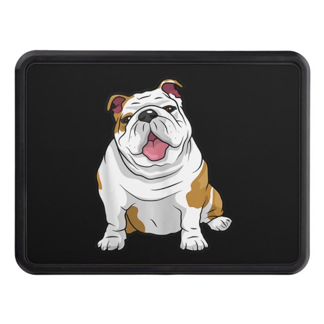 English Bulldogs Awesome Funny Bulldog Pups Dogs Hitch Cover (Front)