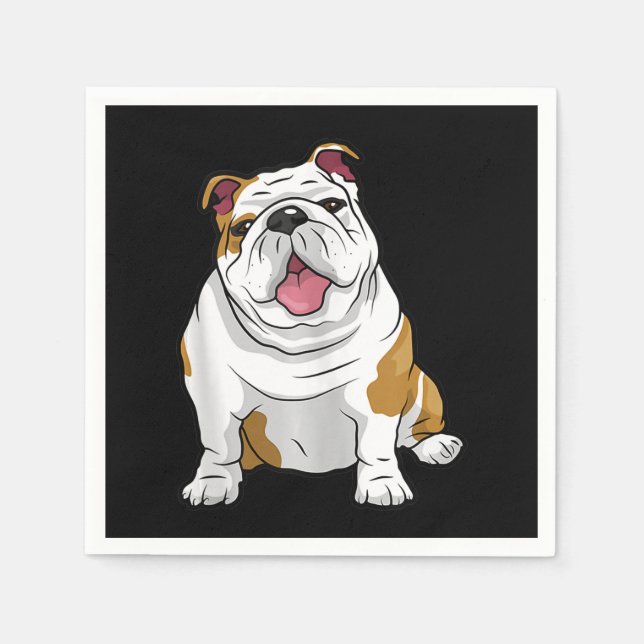 English Bulldogs Awesome Funny Bulldog Pups Dogs Napkins (Front)