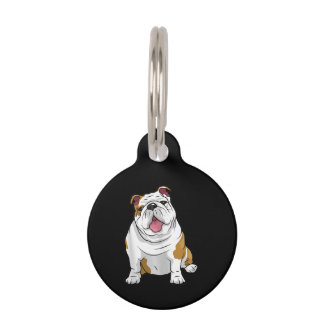 English Bulldogs Awesome Funny Bulldog Pups Dogs Pet ID Tag