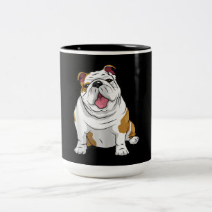 English Bulldogs Awesome Funny Bulldog Pups Dogs Two-Tone Coffee Mug