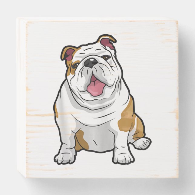 ENGLISH BULLDOGS Awesome Funny Bulldog Pups Dogs Wooden Box Sign (Front Horizontal)