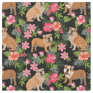 bulldog print fabric