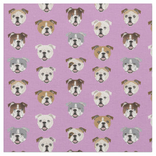 bulldog print fabric