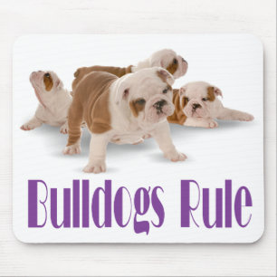 English Bulldogs Rule Puppy Dog Canine Mousepad