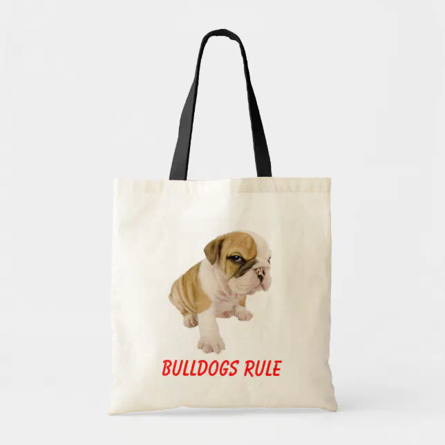 English Bulldogs Rule Puppy Dog Love Tote Bag | Zazzle