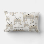 English Bulldogs, White. Dogs Pattern. Lumbar Pillow at Zazzle